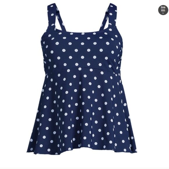 Lands' End Flutter Scoop Neck Tankini Top - Size: Large - NWT - Picture 2 of 9
